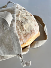 Load image into Gallery viewer, Sac à pain en lin réalisé à Bruxelles pour durer par millimetres.be