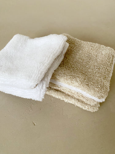 Lot de 5 lingettes démaquillantes en lin avec pochette - millimetres.be