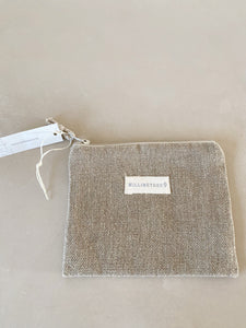 Petite pochette en deux couches de lin - millimetres.be