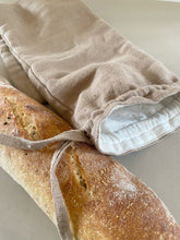 Load image into Gallery viewer, Sac en lin pour baguette avec une doublure alimentaire - millimetres.be
