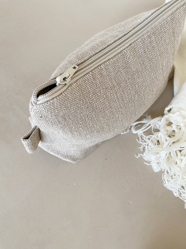 Trousse de toilette en deux couches de lin - millimetres.be
